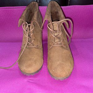 MIA- Women's Camel Suede Booties